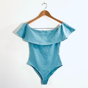 NEW Forever 21 Contemporary Flounce Bodysuit